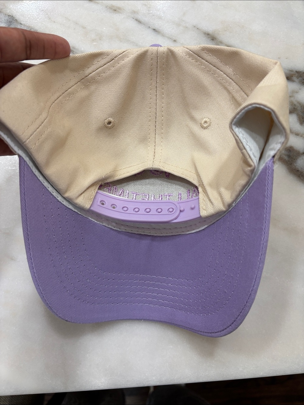 God is Good all the time Beige and Purple Baseball Cap - Picture 2 of 2